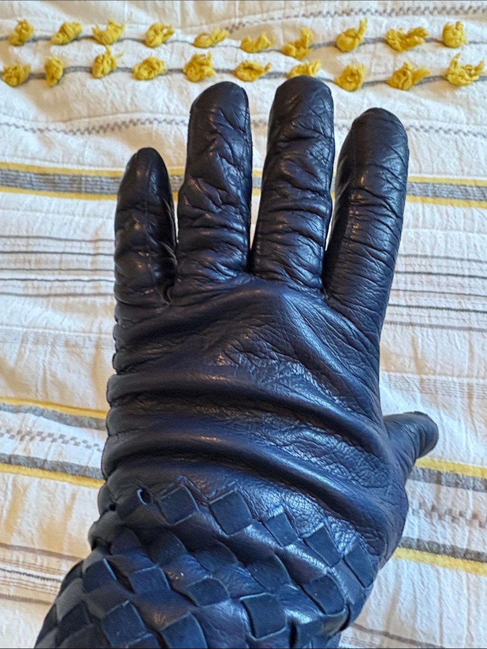 Vintage Leather cashmere gloves
